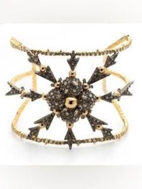 Vintage Alexis Bittar Pavé Crystal Snowflake Cuff Bracelet